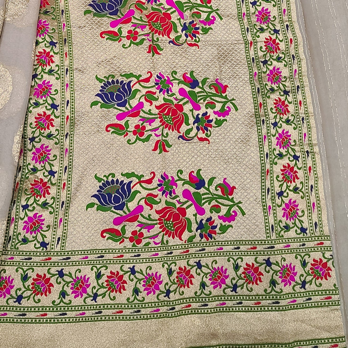 Georgette Benarasi Beige & Gold