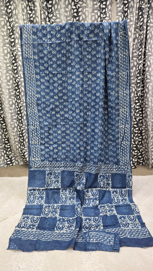 Indigo Blue Tussar