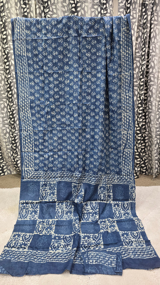 Indigo Blue Tussar